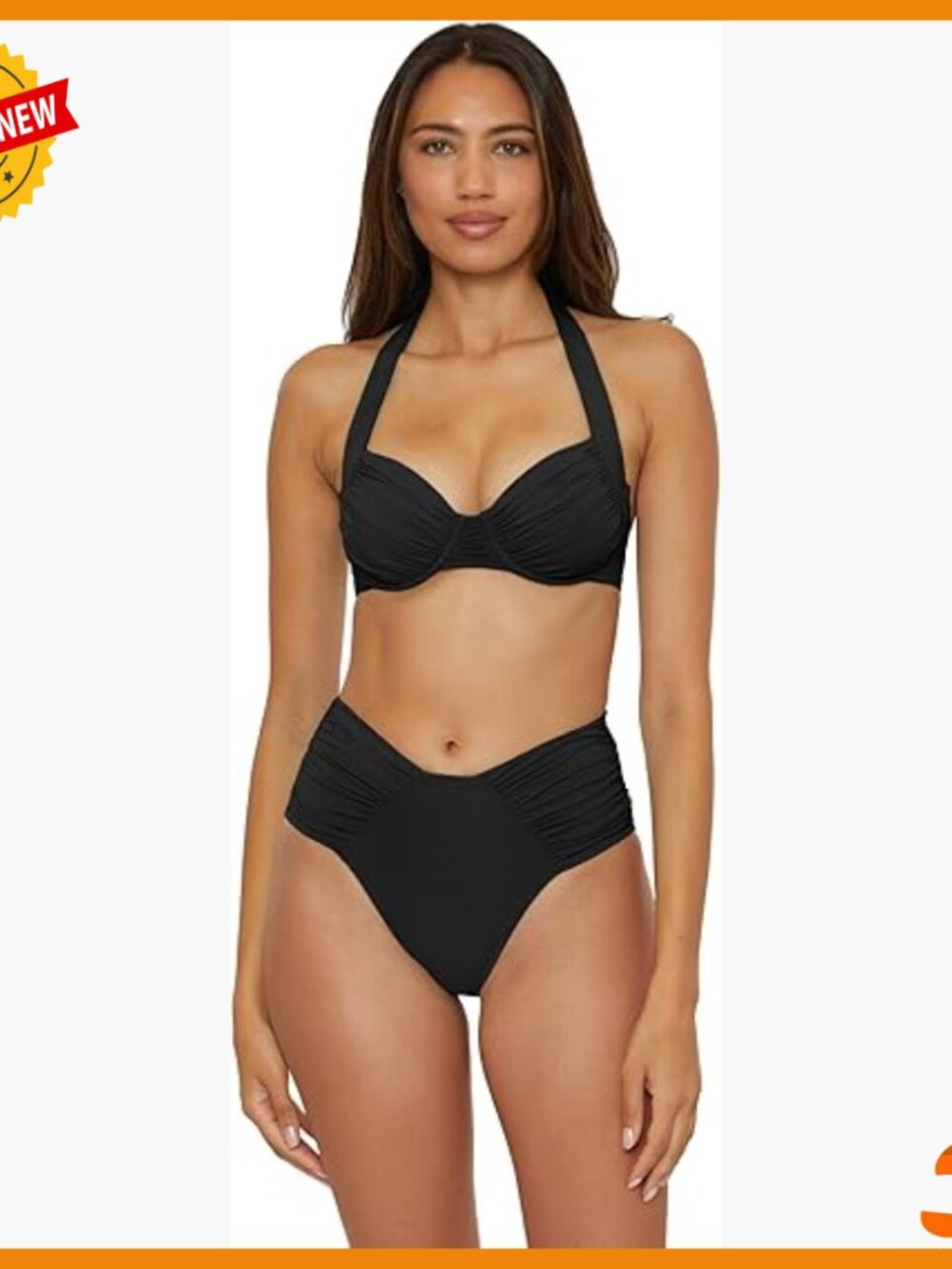 Shirred French Cut Bikini Bottom, High-Leg Cheeky Coverage Swimwear
